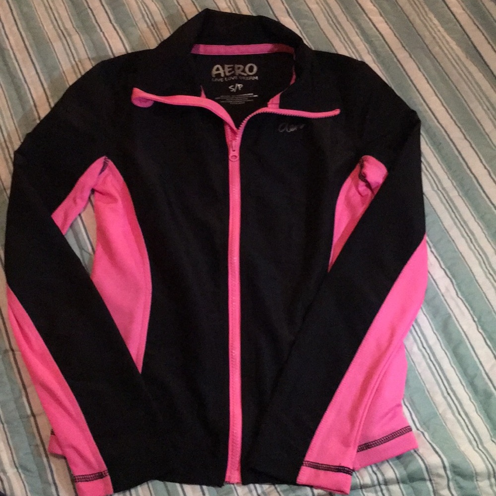 AERO Girls Black/Pink Zip Up